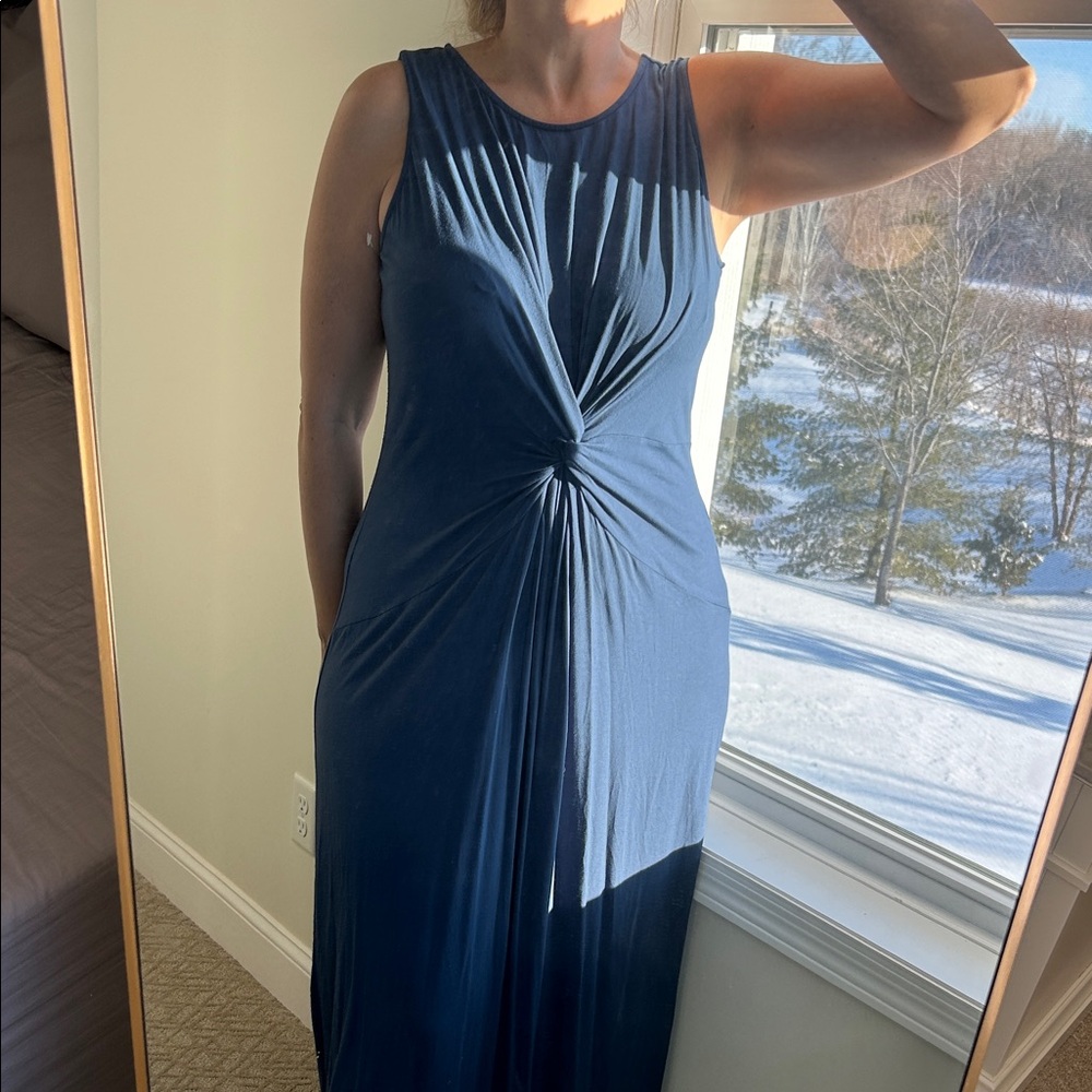 Tahari Sleeveless Blue Maxi Dress